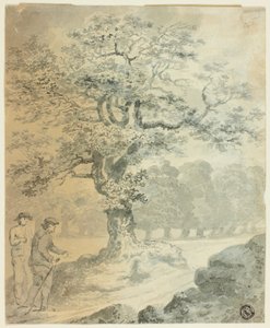 Landskap med två mansfigurer av Gilbert Stuart Newton