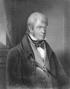Porträtt av Walter Scott (gravyr) (bw foto)