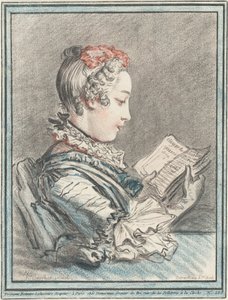 Ung flicka som läser "Héloise och Abélard"