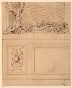 Ritning, Förslag till nedre delen av en väggpanel, 1714