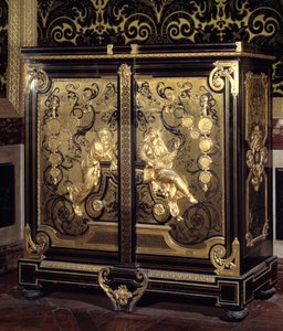 Möbel Regence stil: skåp med mynt realiserat av Gilles Marie Oppenord (1672-1742) 1700-talets Versailles, musee du chateau