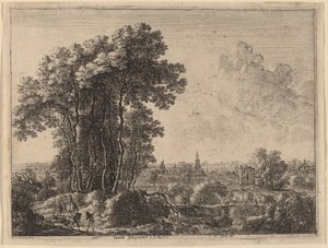 Landskap med ryttare och tre resenärer