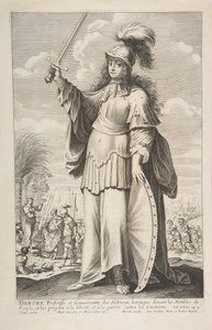 Deborah, 1647. Skapare: Gilles Rousselet, Abraham Bosse. av Gilles Rousselet and Abraham Bosse