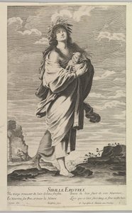 Eritreansk Sibyll, ca. 1635. Skapare: Gilles Rousselet, Abraham Bosse. av Gilles Rousselet and Abraham Bosse