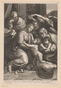 Helig familj med Elisabeth, Johannes Döparen och änglar av Gilles Rousselet
