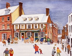 The White Bear, Hampstead, 1990 (akvarell på papper)