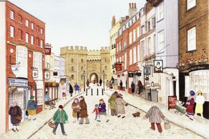 Windsor Castle, 1989 (akvarell på papper) av Gillian Lawson