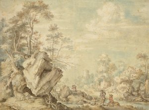 Landskap, 1623 (penna och wc på papper)