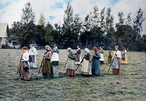 Höslagning runt Moskva, Ryssland, c1890