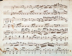 Första sidan med notblad till den reducerade symfonin för Otellos piano, opera av Gioacchino Rossini