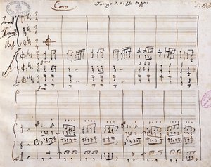 Handskrivet partitur av Gioacchino Rossini (1792-1868)