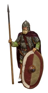 Barbarian: krigare ostrogoth (ostrogoth soldat, germansk stamkonfederation)