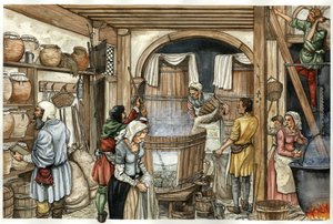Medeltiden: ölfabrik (bryggeri) av Giorgio Albertini