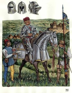 Medeltiden: porträtt av en condottiero (condottiere) i centrala Italien på 1400-talet.