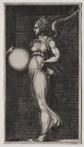 Allegorisk figur som håller en sfär av Giorgio Ghisi