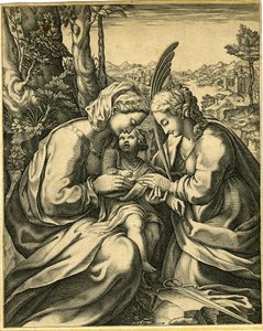 Giorgio Ghisi - Den heliga Katarinas bröllop, 1850,0413.130 av Giorgio Ghisi