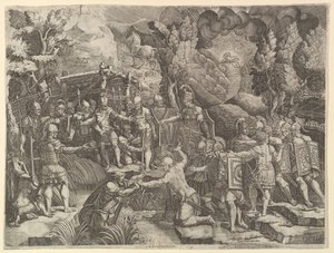 Sinon Deceiving the Trojans, mitten av 1540-talet. av Giorgio Ghisi