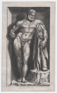 Mirror of Roman Magnificence: The Farnese Hercules, 1500-talet., 1500-talet. av Giorgio Ghisi
