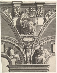 Den eritreanska sibylla, från serien av profeter och sibyllor i Sixtinska kapellet, 1570-75. av Giorgio Ghisi