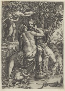 Venus och Adonis av Giorgio Ghisi