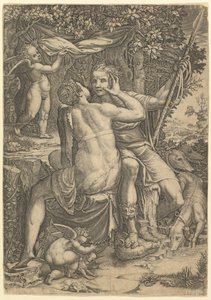Venus och Adonis, ca. 1570. av Giorgio Ghisi