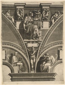 Den eritreanska sibylla av Giorgio Ghisi after Michelangelo