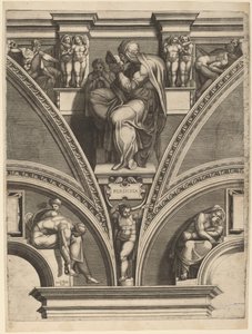 Den persiska sibylla av Giorgio Ghisi after Michelangelo