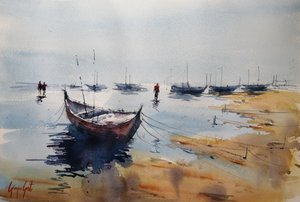 En lugn morgon i hamnen