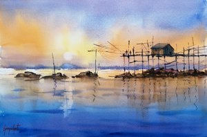 Golden Hour fiskestuga av Giorgio Gosti