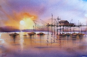 Golden Hour-fiskebryggan av Giorgio Gosti