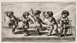 Barn som dansar till en trumma, mitten av 1500-talet. av Giorgio Reverdino
