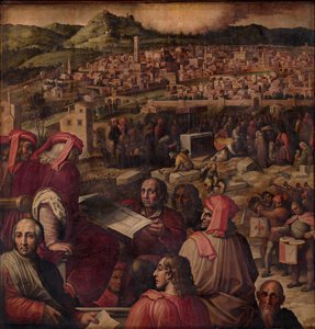 Arnolfo di Cambio visar planen att förstora Florens, 1563-1565 av Giorgio Vasari