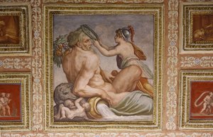 Ceres ammande Triptolemus, detalj av Altoviti-taket, fresk från 1553 av Giorgio Vasari