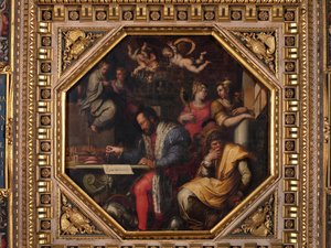 Cosimo studerar intagandet av Siena av Giorgio Vasari