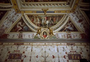 Detalj av Lorenzo il Magnificos rum som representerar slaget vid Sarzana (fresk av Giorgio Vasari