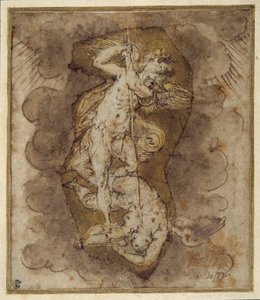 Teckning till änglarna i Sankt Mikaels valv, ca 1511-74 (penna, bläck och lav)