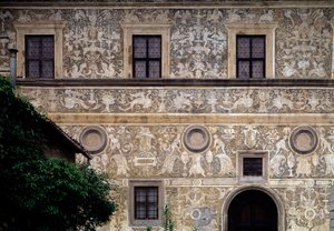 Fasaden av det kommunala konstgalleriet (Palazzo Vitelli alla Cannoniera) av Giorgio Vasari