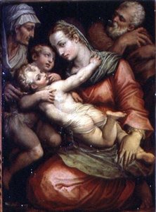Helig familj med St. Anne och St. Johannes Döparen av Giorgio Vasari