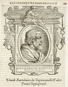 Milano, Biblioteca Braidense, Vite de piv excellent, Giorgio Vasari 1568, Bartolomeo Ramenghi kallad Bagnacavallo av Giorgio Vasari