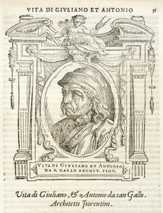 Milano, Biblioteca Braidense, Vite de piv excellent, Giorgio Vasari 1568, Giuliano och Antonio da Sangallo av Giorgio Vasari