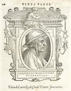Milano, Biblioteca Braidense, Vite de piv excellent, Giorgio Vasari 1568, Lorenzo di Credi av Giorgio Vasari