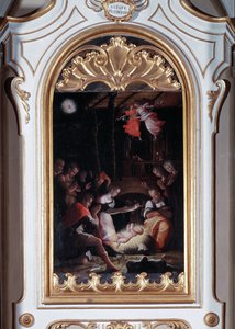 Nativity (olja på duk av Giorgio Vasari