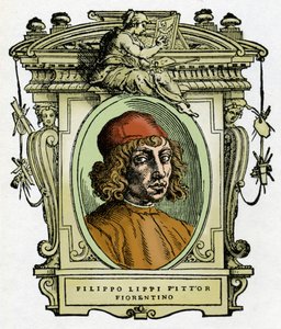 Porträtt av Filippo Lippi (1406-1469) florentinsk målare. Xylografi från "Målarnas liv" av Giorgio Vasari. av Giorgio Vasari