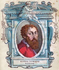Porträtt av Jules Romain (Giulio di Pietro di Filippo av Gianuzzi, kallad Giulio Pippi, sedan Giulio Romano) (1499-1546) Xylografi från "" Lives "av Giorgio Vasari 1568 av Giorgio Vasari