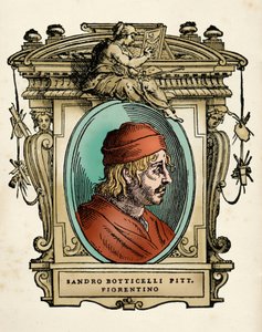 Porträtt av målaren Sandro Botticelli (1445-1510) (Alessandro di Mariano di Vanni Filipepi) Gravyr från 