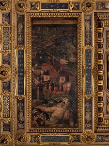 Sjöstrid mellan florentinare och pisaner av Giorgio Vasari