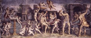 Vulcans smedja, 1556-1557 av Giorgio Vasari