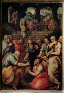 Profeten Elisha - olja på panel, ca 1566 av Giorgio Vasari