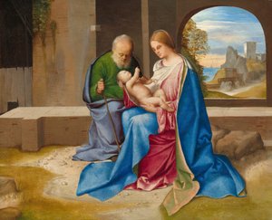 Den heliga familjen, förmodligen ca. 1500.