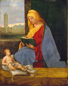 Jungfrun och barnet med utsikt över Venedig The Tallard Madonna, tidigt 1500-tal av Giorgione